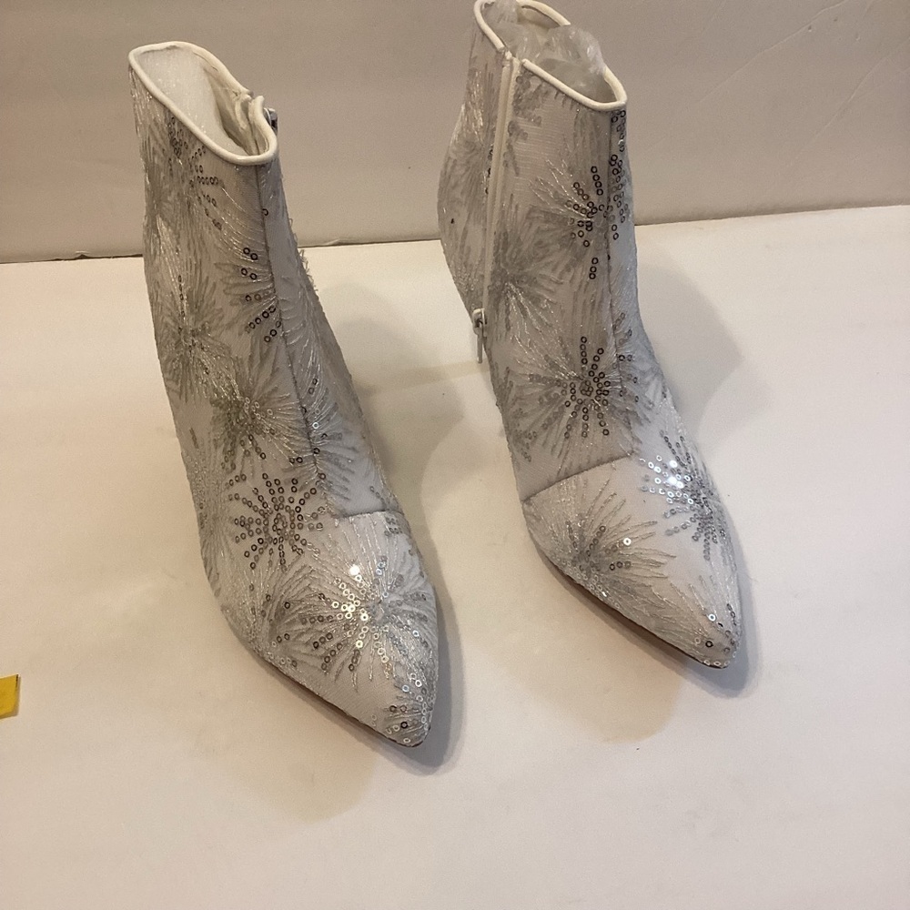 Allegra K Glitter Sparkle Lace Stilettos Ankle Boots New Size 11